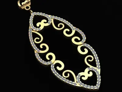 Luxury Diamond Golden Necklace  3D print model