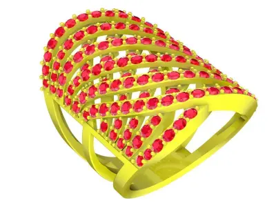 Luxury Multi Row Pave Diamond Ring for Women 4397 3D print model