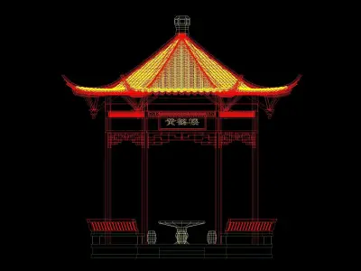 Chinese style pavilion 3D model