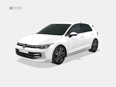 Volkswagen Golf 2024 Low-poly 3D model