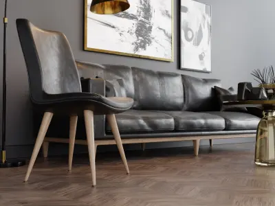 Sofa Table Set 3D model