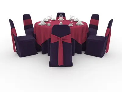 Banquet Table and Chair 56 3D model