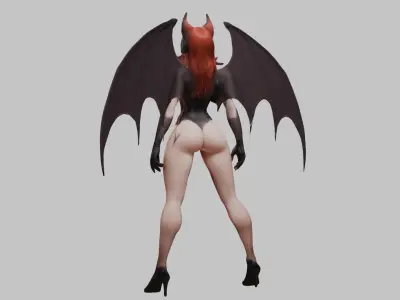 Lowpoly Rogue Bat Woman Character Game-Ready 3D Asset   Low-poly 3D model