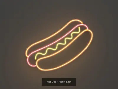 Food - Neon Signs 3D Model Collection