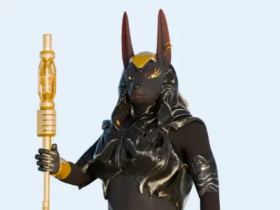 Anubis  Warrior Game-Ready 3D Character PBR Textured 3D model