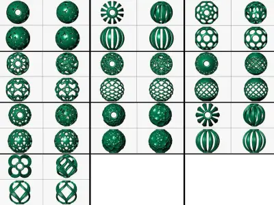 50 Spherical beads 3D print model