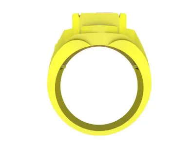 Bold Emerald Cut Signet Ring for Men 3D Model  4984 3D print model