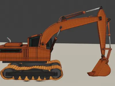 Excavator orange 3D model