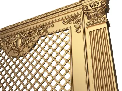 Radiator Cover Decorative Screening Grille Panel 08 Low-poly 3D model