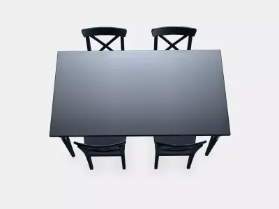 INGATORP - INGOLF table and 4 chairs Low-poly 3D model
