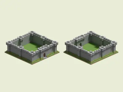 Castle Walls 3D model