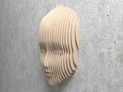 WOOD DECOR FACE 3D model