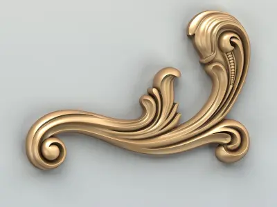 Carved decor horizontal 043 3D model