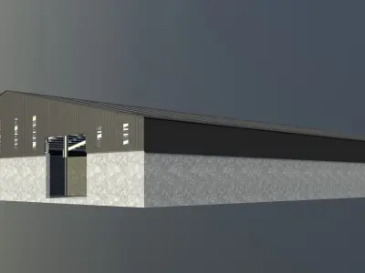 Warehouse with stock and bunker 3D model