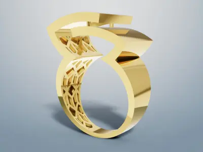 Modern Ring 3D print model C 55 3D print model