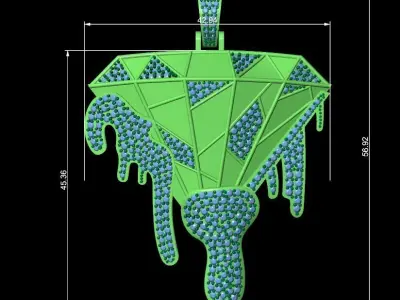 Diamond Drip Necklace 3D print model