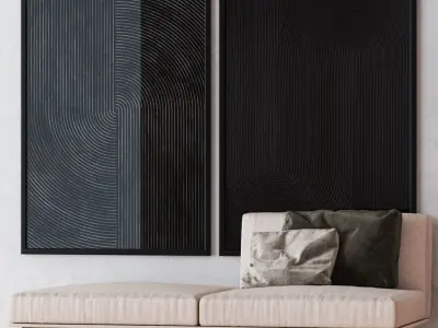 Set of large wall paintings  600 3D model