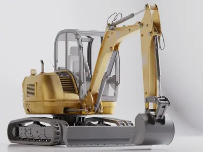 Realistic Compact Track Excavator byTerlan125 High Quality 3D model