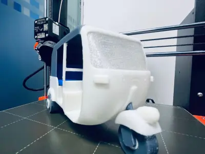Assembled Three Wheel Scooter  TUK TUK with Functional Steering 3D print model