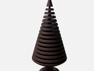 Wood tree decor 2 Low-poly 3D model