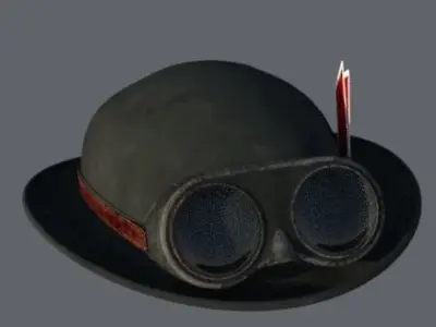 Hat old Card style Low-poly 3D model