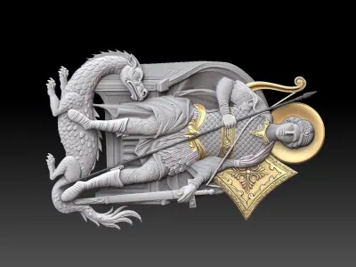 Saint George on Throne   3D print model