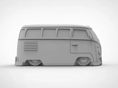 Retro van pattern vase 3D print model