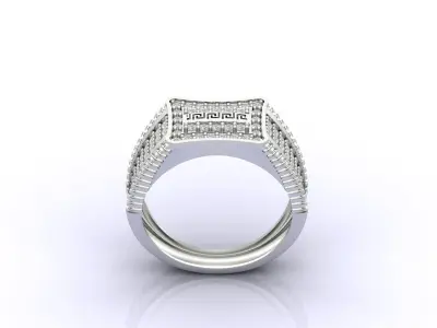 Print Ready STL 3DM  Gents Rings Diamond Men Ring  3D print model 196