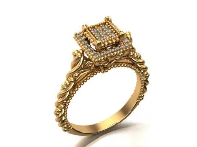 solitaire prince ring 3D print model