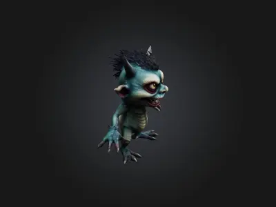 Little Scary Monster  Low-poly 3D model