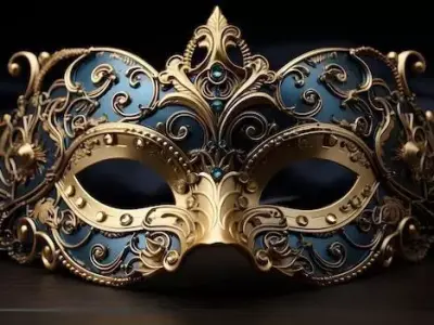 Elegant Ornamental Royal Masquerade Mask  3D print model
