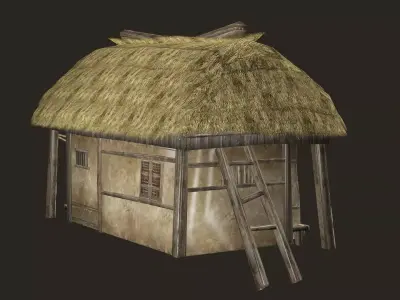 Thatch Hut House 13 For Games and Films 3D Model Low-poly 3D model