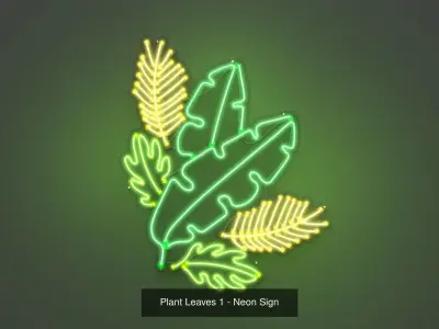 Plants Pack - Neon Signs 3D Model Collection