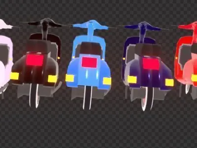 1981 Vespa P125X Pack 3D model