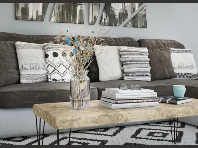 dry flowers vase 3D model