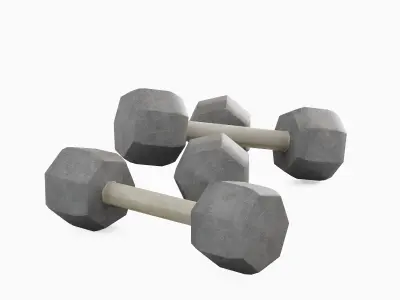 Concrete Dumbbell 03 3D model
