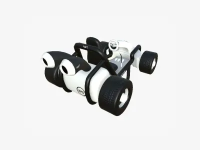 Cartoon Kart G08 White - Vehicle Racing Design Low-poly 3D model