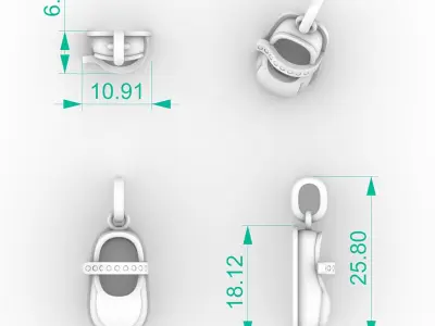 Diamond Mary Jane Pendant 3D print model