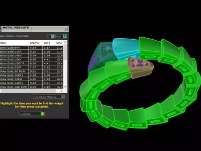 Serpenti Half diamond ring 3D print model