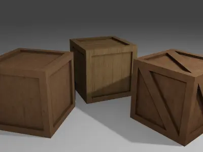 Stylized Lowpoly Boxes Free low-poly 3D model
