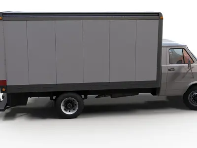 80s box van Low-poly 3D model