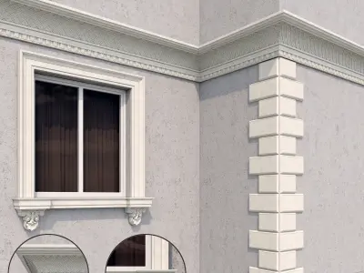 facade classic style 1 and 2 Low-poly 3D model