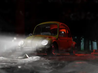 Classic Beetle Cartoon Style 3D model