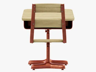 Restoration Hardware Vintage Schoolhouse Desk and Chair 3D model