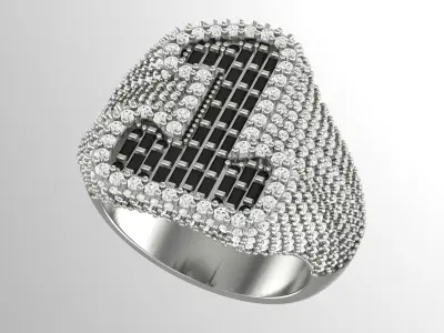 Letter Number 1  Ring 3D print model