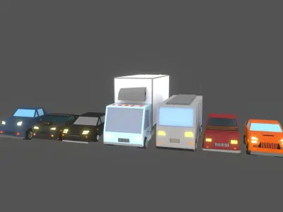 Low-Poly Rigged Vehicles Pack Low-poly 3D model