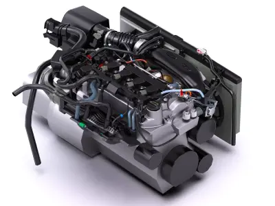 Honda L15B7 Inline 4 Vtec Turbo engine Low-poly 3D model