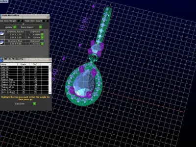 SPE001 pear shaped morganite and diamond earrings in rose gold 3D print model