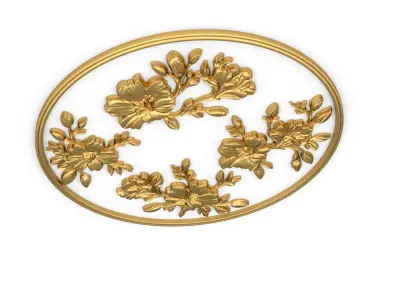 decor set wall panel flowers relief  CNC 10 3D print model
