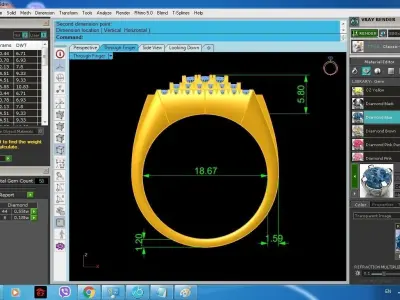 Luxury Square Pave Diamond Men Ring 381 3D print model